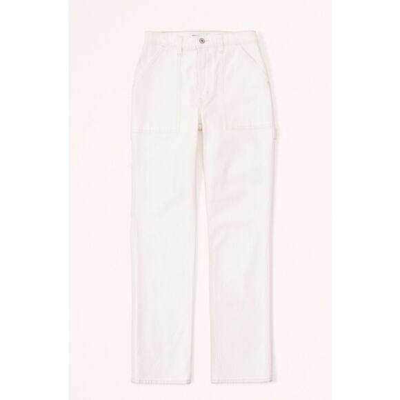 Abercrombie & Fitch Jeans Women 18 Short White Curve Love 90s Straight  NWT - Picture 1 of 6